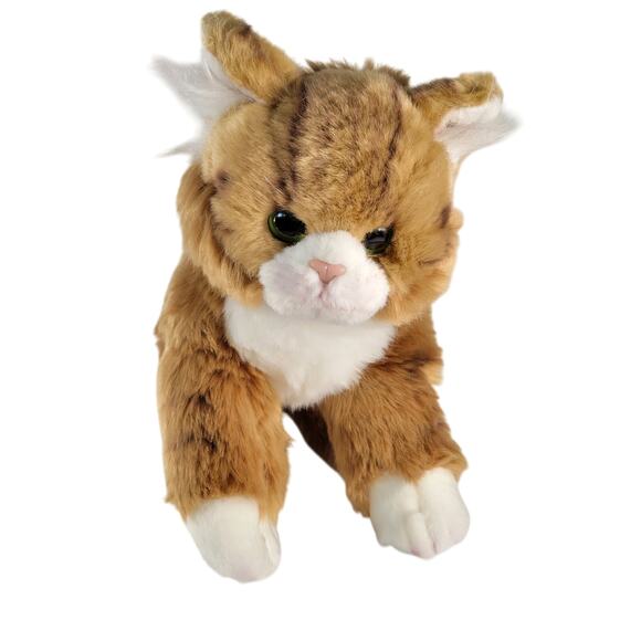 Realistic Maine Coon Cat Manny Realistic Plush Stuffed Animal Toy Brown White - Picture 12 of 16